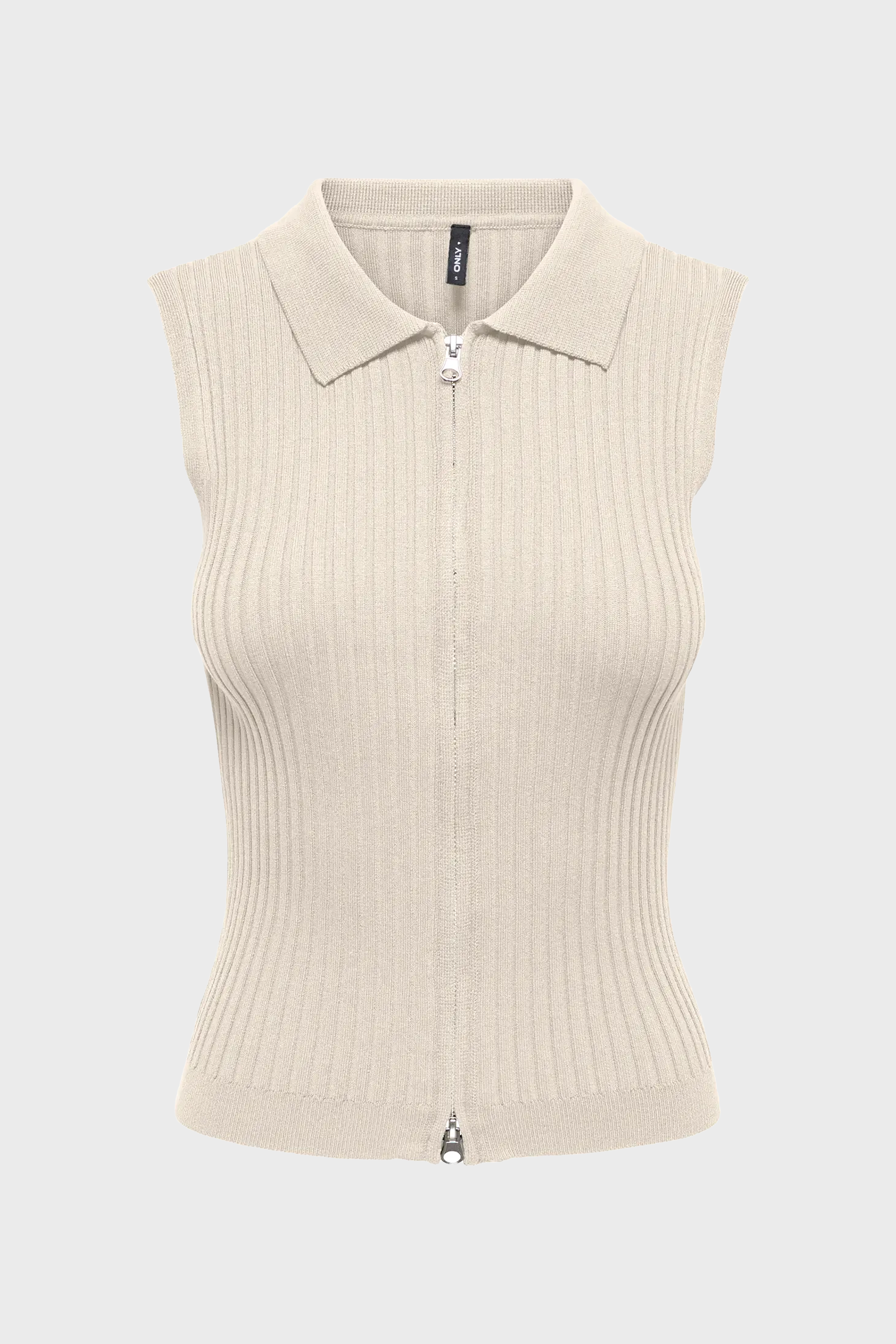 Meddi Sleeveless Zip Cardigan in Birch