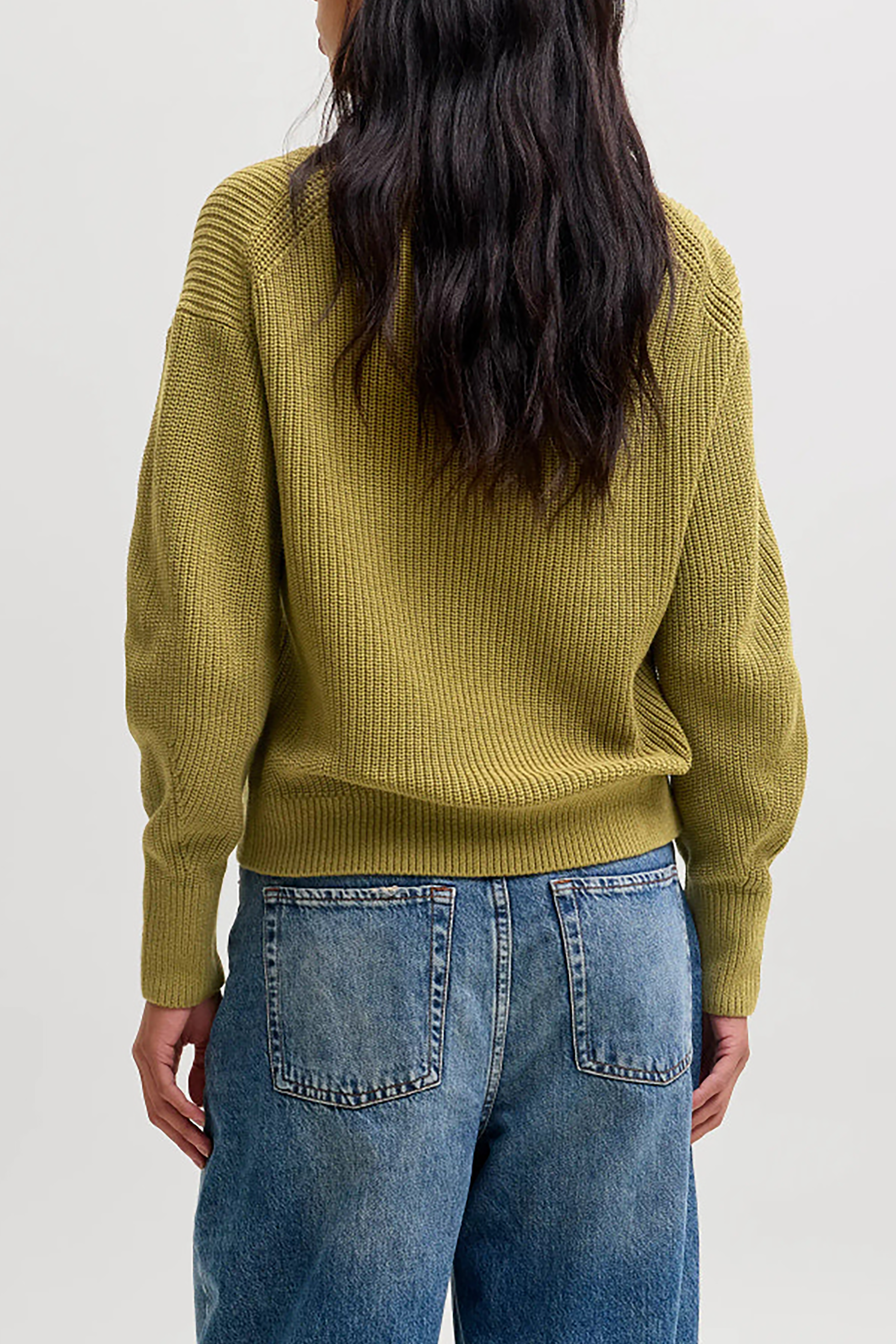 Mila Knit Crew in Green Moss