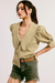 Women's Gingham Ruffled Bib Collar Blouse