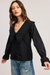 Women's Oversize Bib Collar Blouse in Black