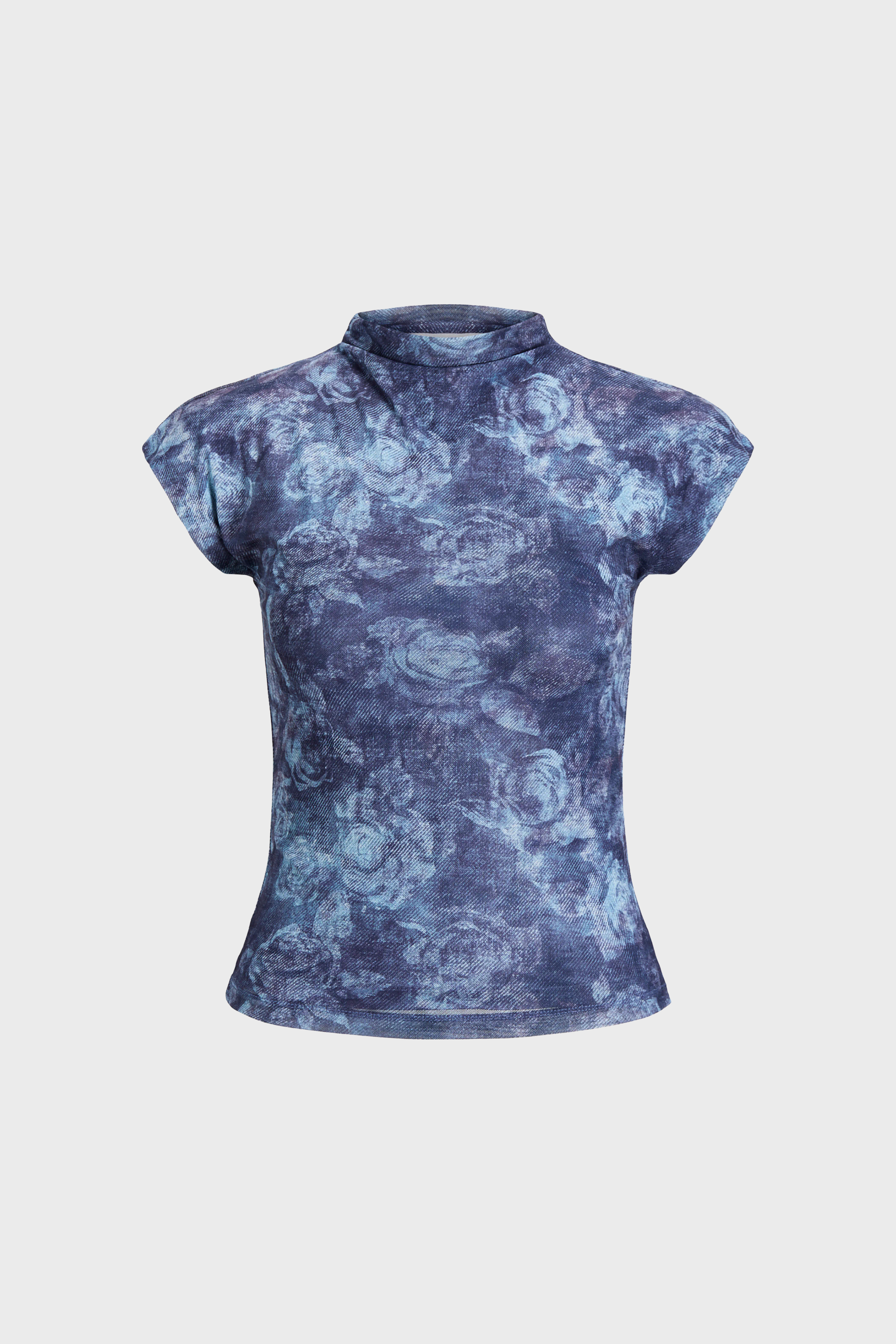 Minna Mesh High Neck Top in Night Sky