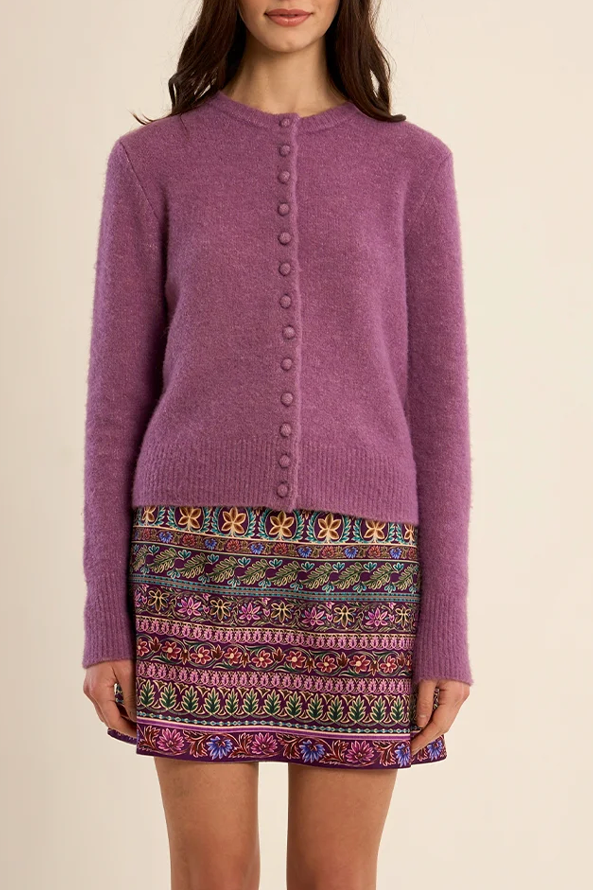 Women's Molly Bracken Colour Wash Cardigan in Mauve