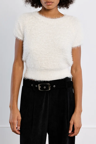 Women's Molly Bracken Fluffy Knit Tee in White