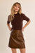 Women's Molly Bracken High Neck SS Knit in Chocolate