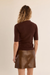 Women's Molly Bracken High Neck SS Knit in Chocolate