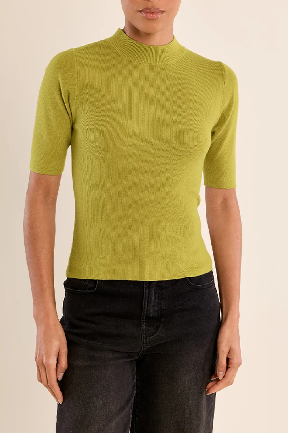Women's Molly Bracken High Neck SS Knit in Olive