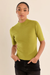 Women's Molly Bracken High Neck SS Knit in Olive