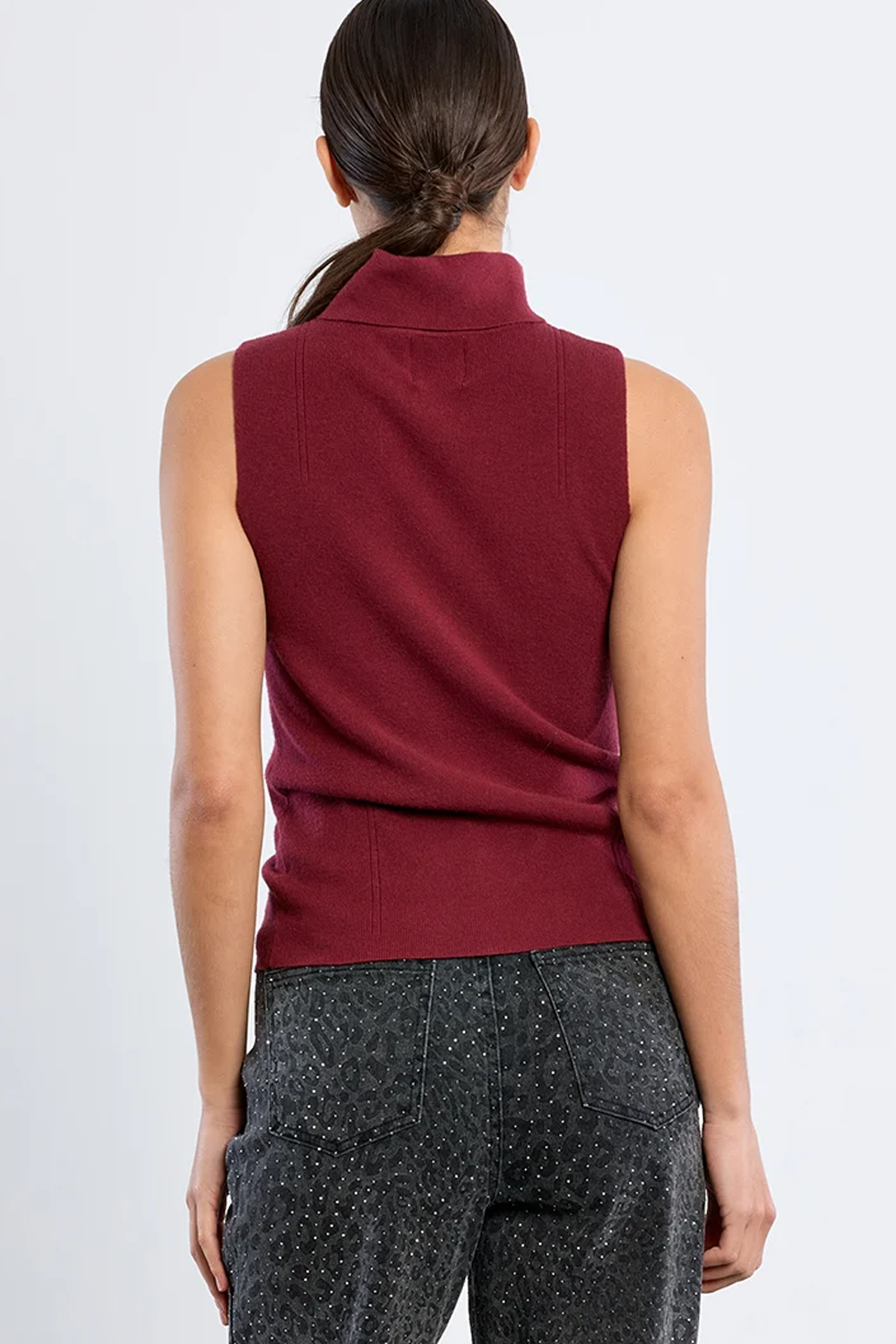 Layering Turtleneck Tank in Bordeaux