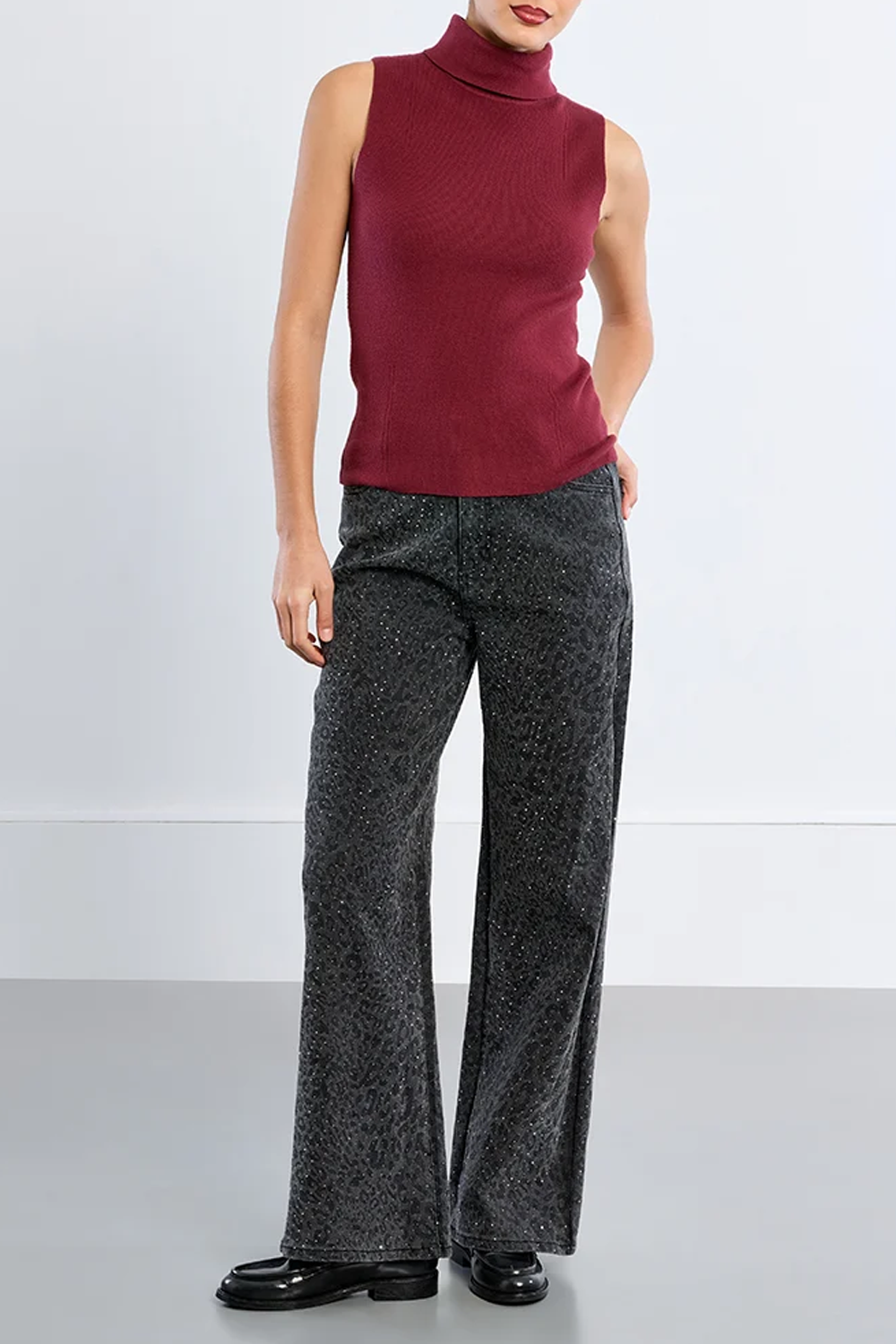 Layering Turtleneck Tank in Bordeaux