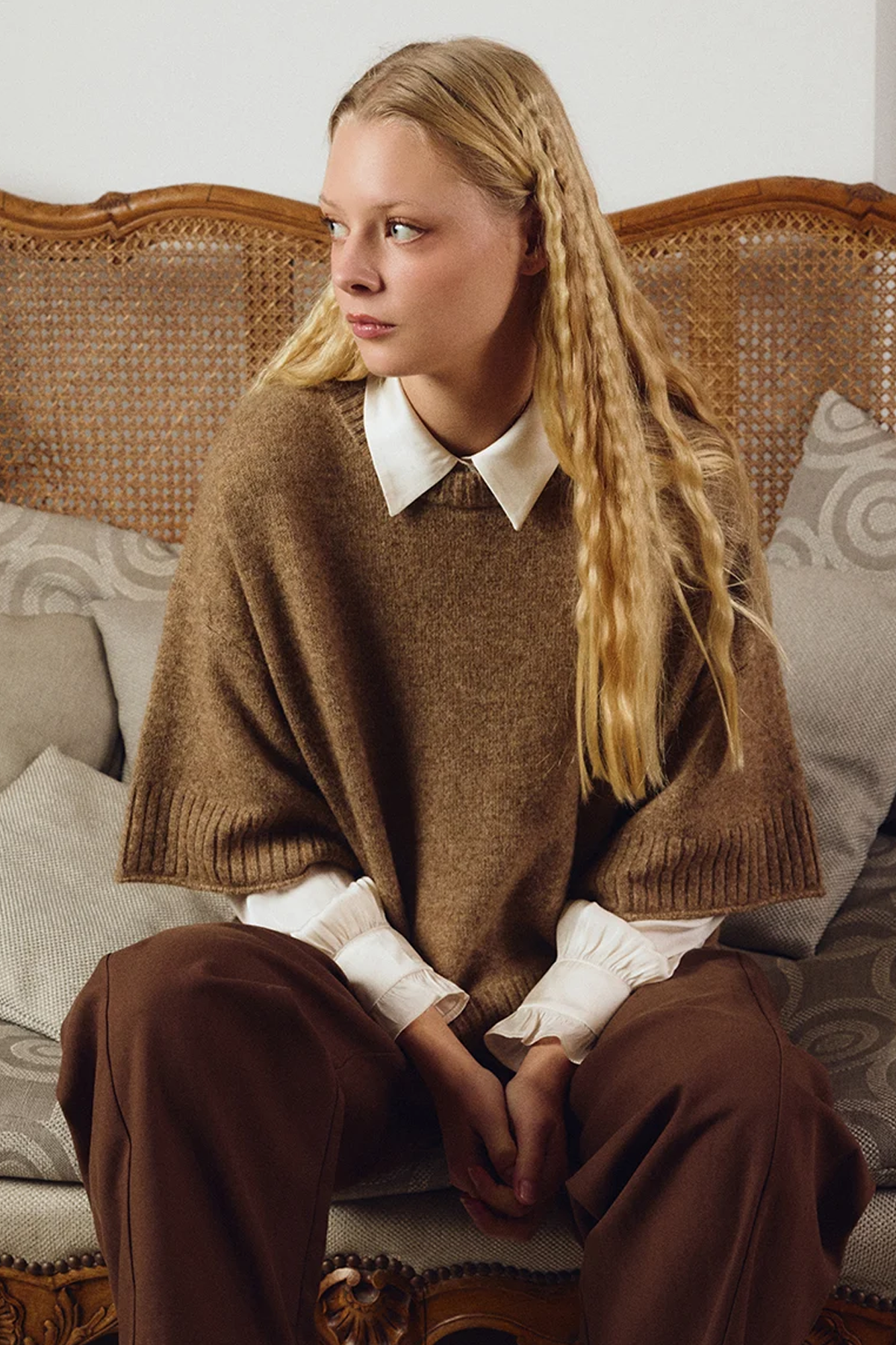 Men's Molly Bracken Oversize Knit Tee in Camel