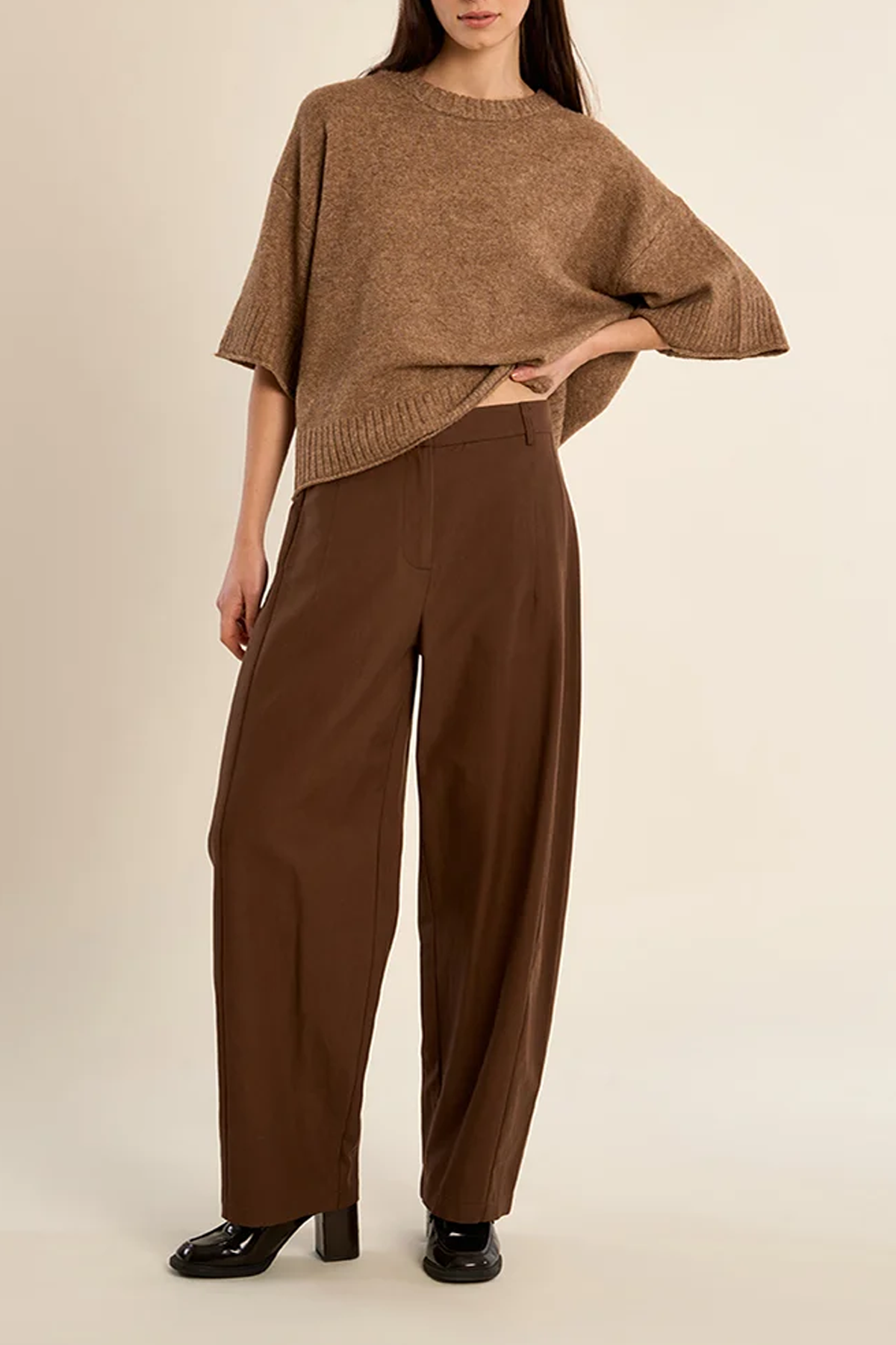 Men's Molly Bracken Oversize Knit Tee in Camel
