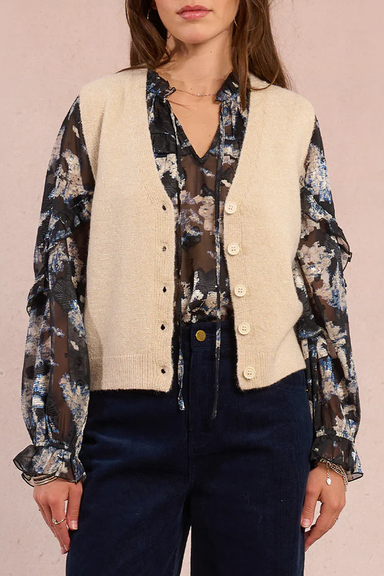 Women's Molly Bracken Glitzy Knit Vest in Cream