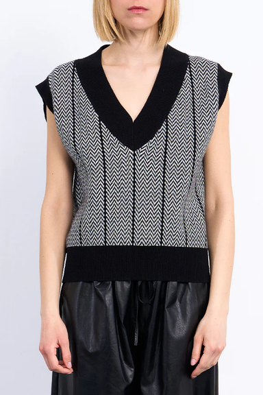 Women's Molly Bracken Herringbone Vest in Black