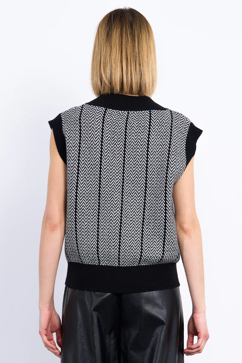 Women's Molly Bracken Herringbone Vest in Black