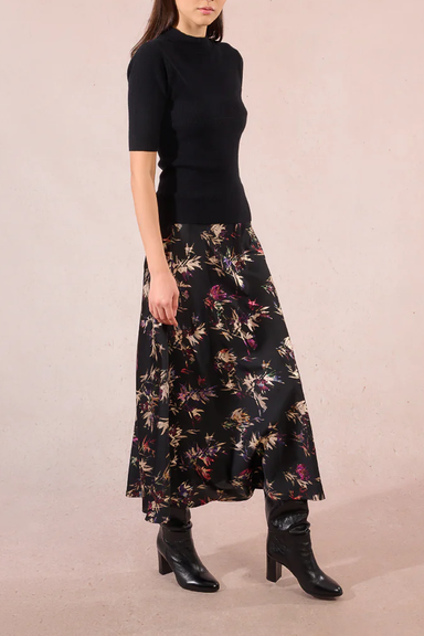 Women's Molly Bracken High Neck SS Knit in Black