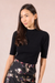 Women's Molly Bracken High Neck SS Knit in Black