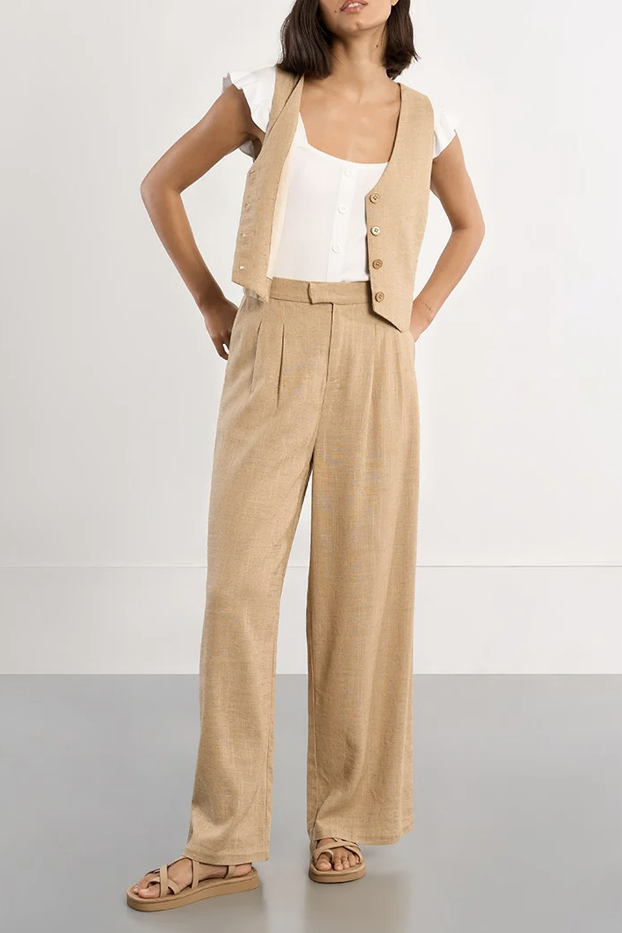 Women's Molly Bracken Messing Trouser in Beige