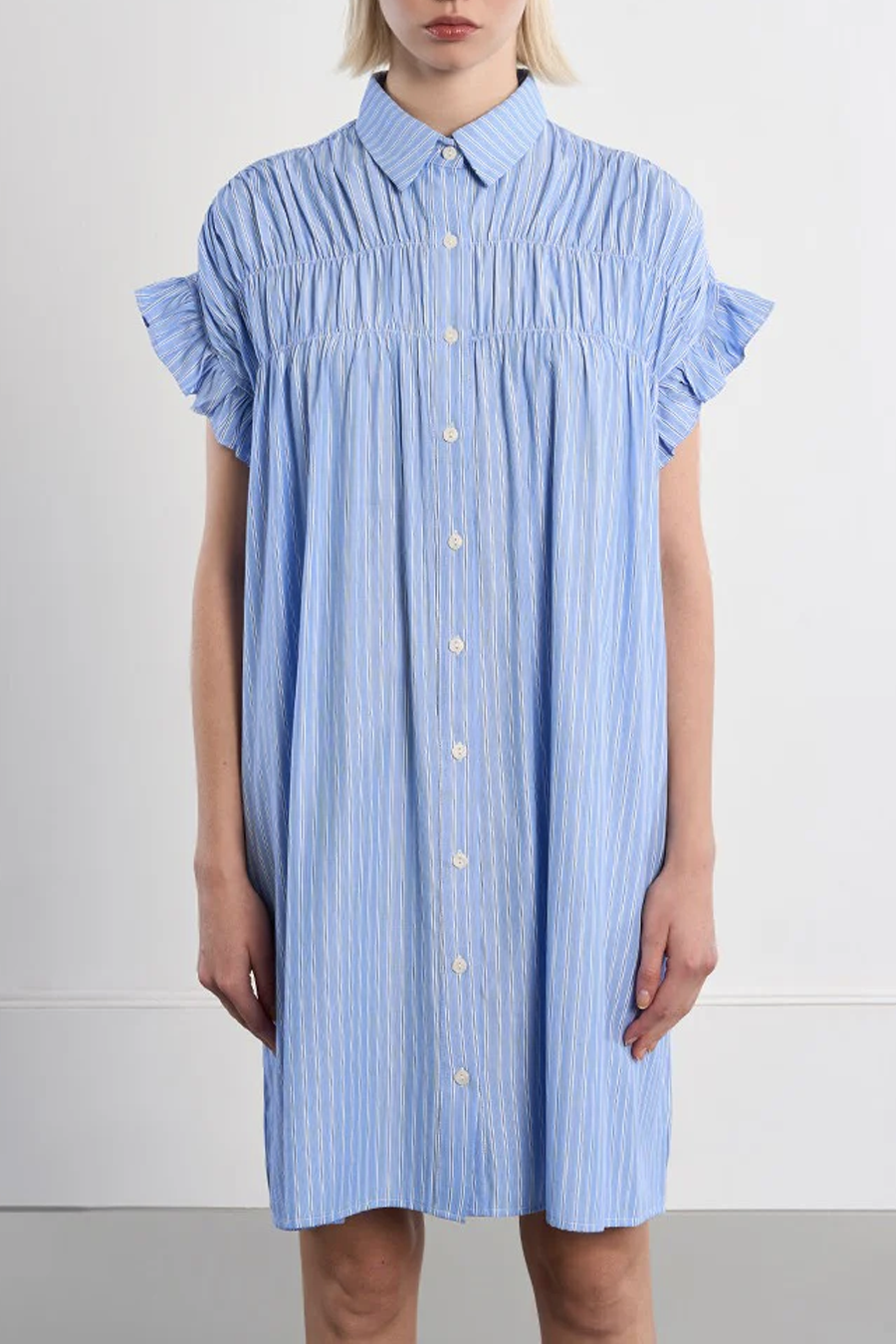 Women's Molly Bracken Minette Shirt Dress in Blue Stripe