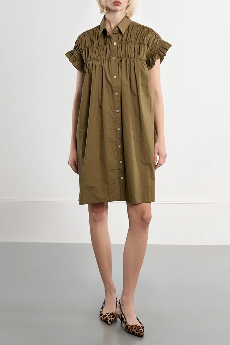 Women's Molly Bracken Minette Shirt Dress in Khaki