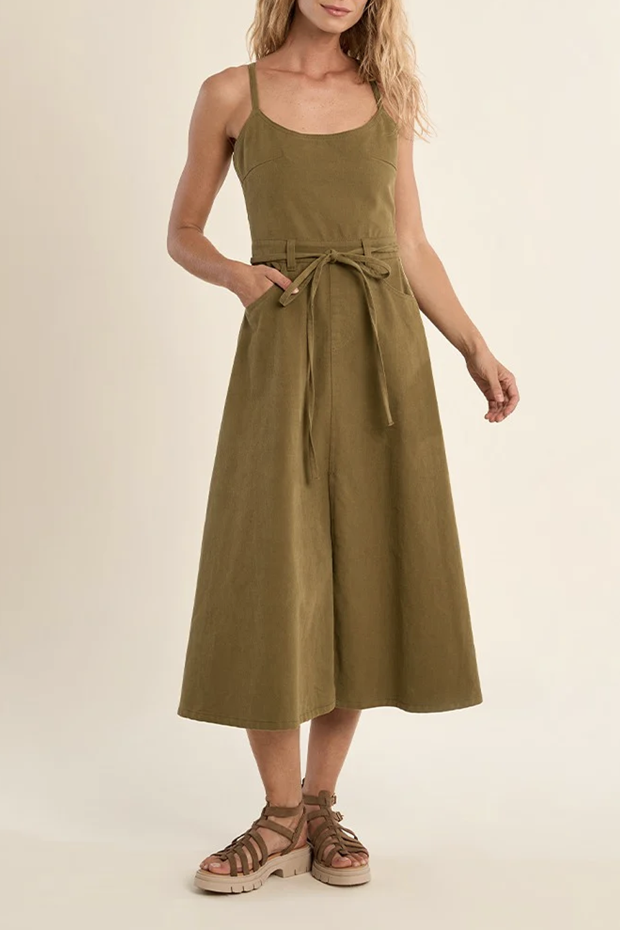 Women's Molly Bracken Tippy Midi Dress in Khaki