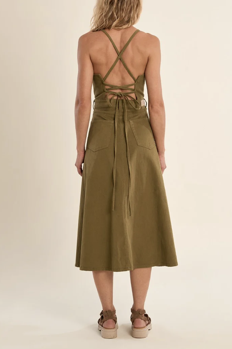 Women's Molly Bracken Tippy Midi Dress in Khaki