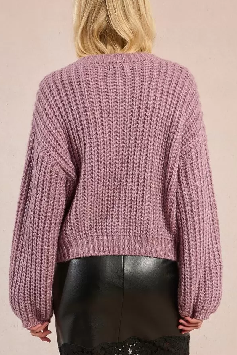 Women's Molly Bracken Tully Chunky Cardigan in Mauve