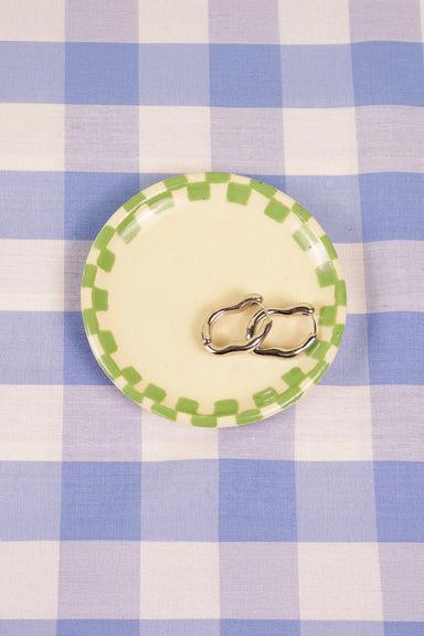 Nightshift Ceramics Mini Checkerboard Ring Dish in Cactus