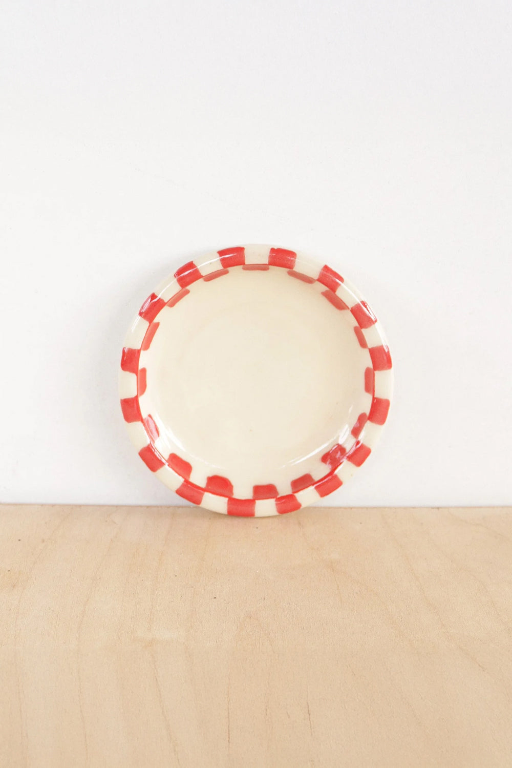 Nightshift Ceramics Mini Checkerboard Ring Dish in Cherry