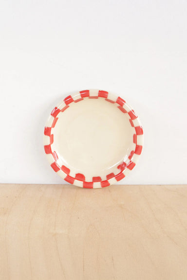 Nightshift Ceramics Mini Checkerboard Ring Dish in Cherry