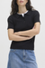 Women's JJXX Hadley Slinky Polo in Black