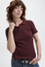 Women's JJXX Hadley Slinky Polo in Cabernet