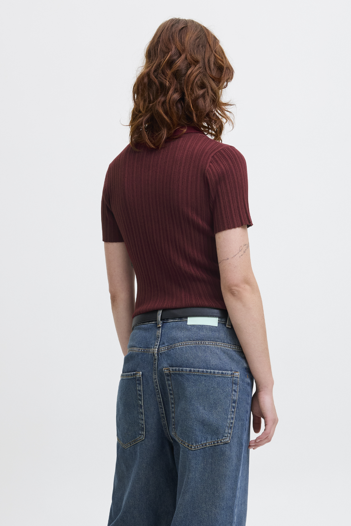 Women's JJXX Hadley Slinky Polo in Cabernet