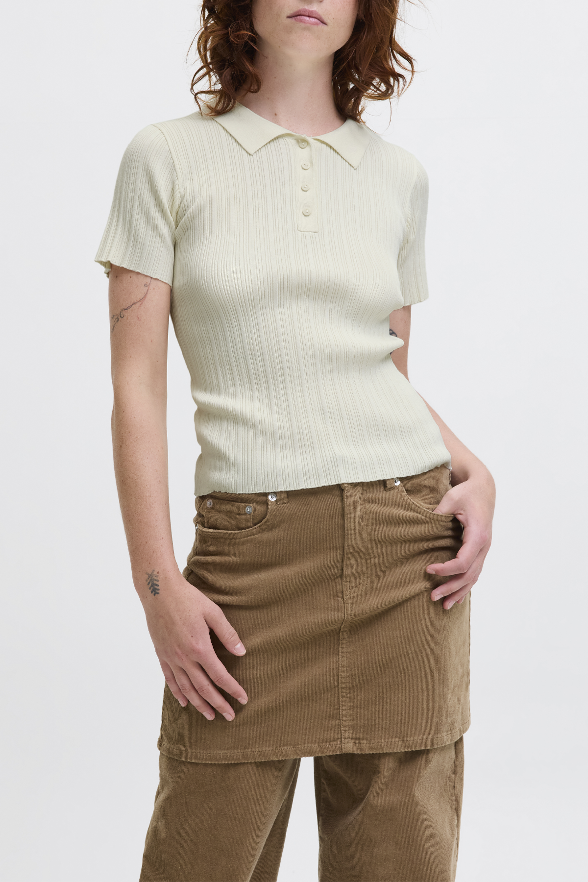 Women's JJXX Hadley Slinky Polo in Vanilla