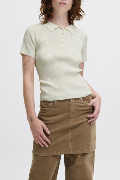Women's JJXX Hadley Slinky Polo in Vanilla