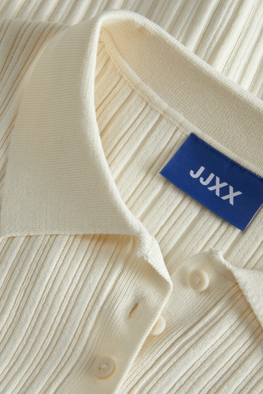 Women's JJXX Hadley Slinky Polo in Vanilla