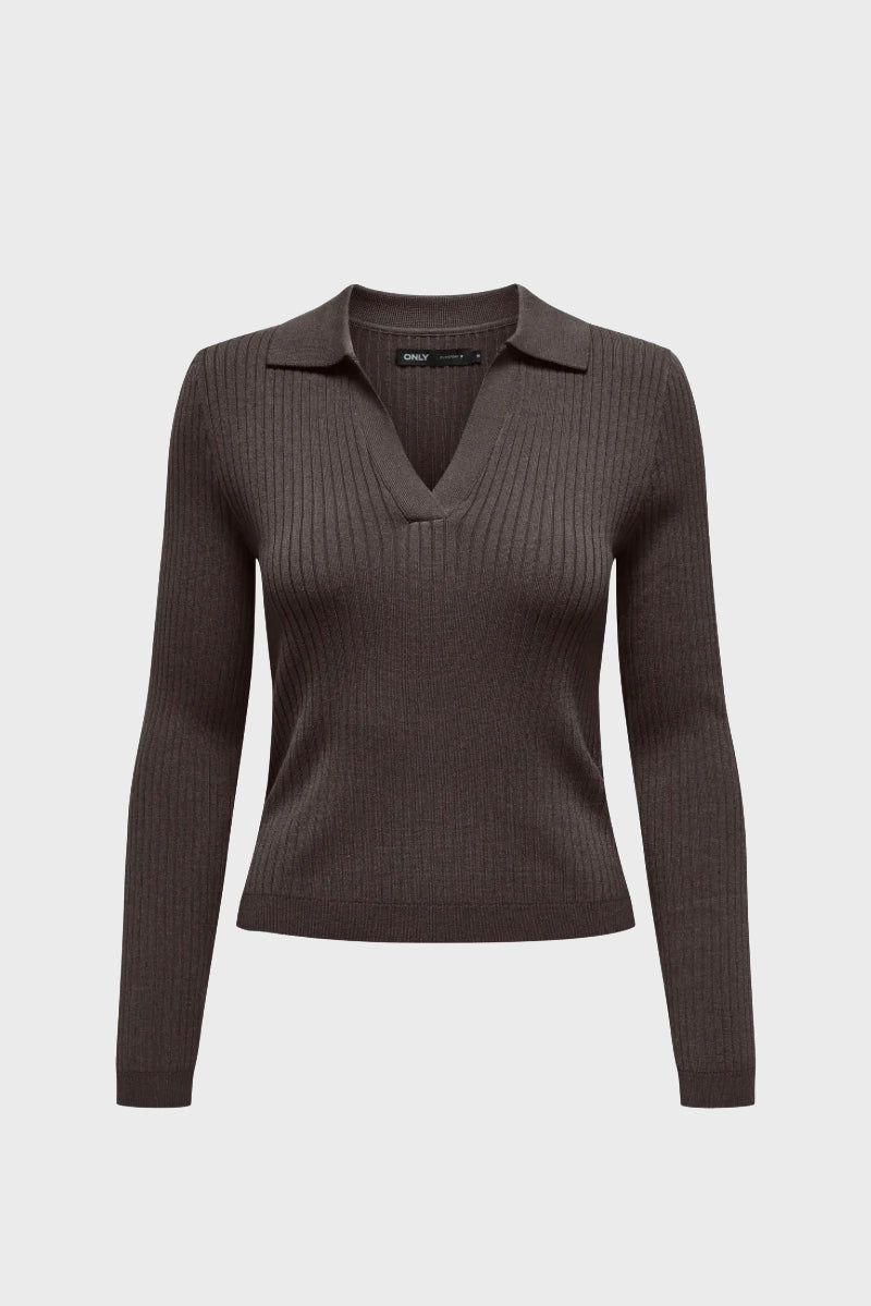 Women's Only Kaya L/S Polo in Chocolate