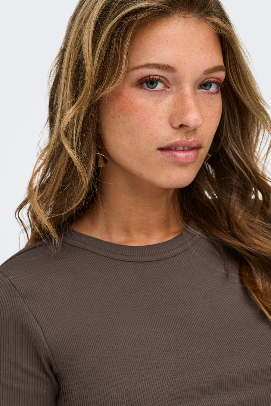 Women's Only Val Ribbed Tee in Bracken