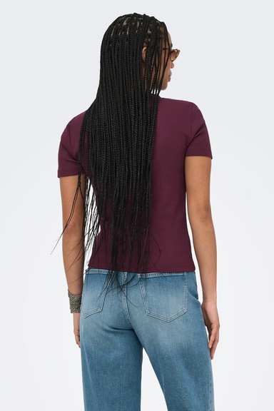 Women's Only Val Ribbed Tee in Fig