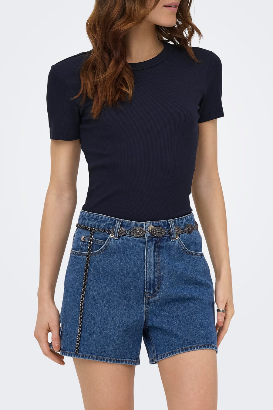 Women's Only Val Ribbed Tee in Night Sky