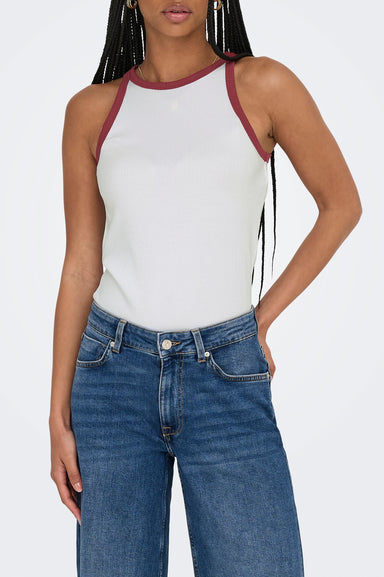 Women's Only Vela Sport Tank in White/Ruby Wine