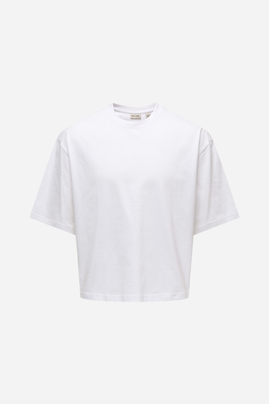 Men's Only & Sons Fred Short Sleeve Crop Tee in Bright White