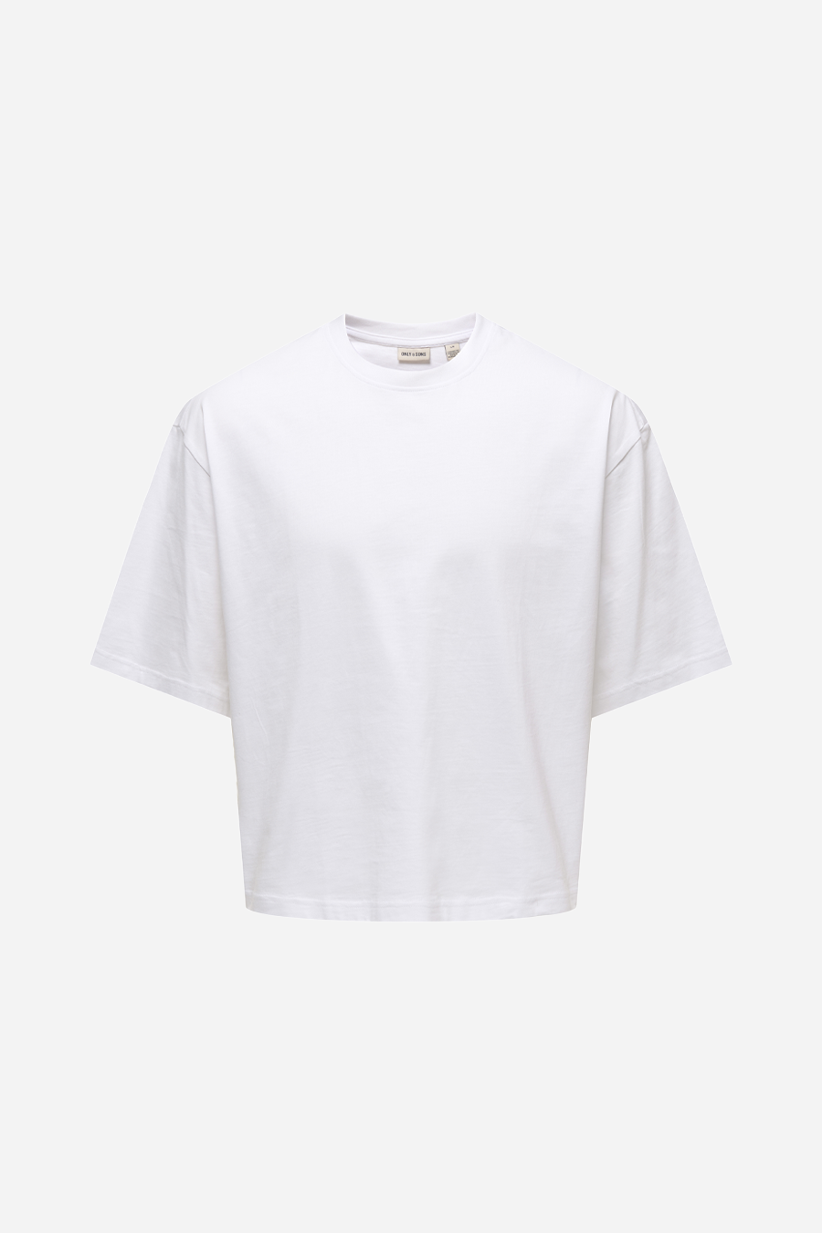 Men's Only & Sons Fred Short Sleeve Crop Tee in Bright White