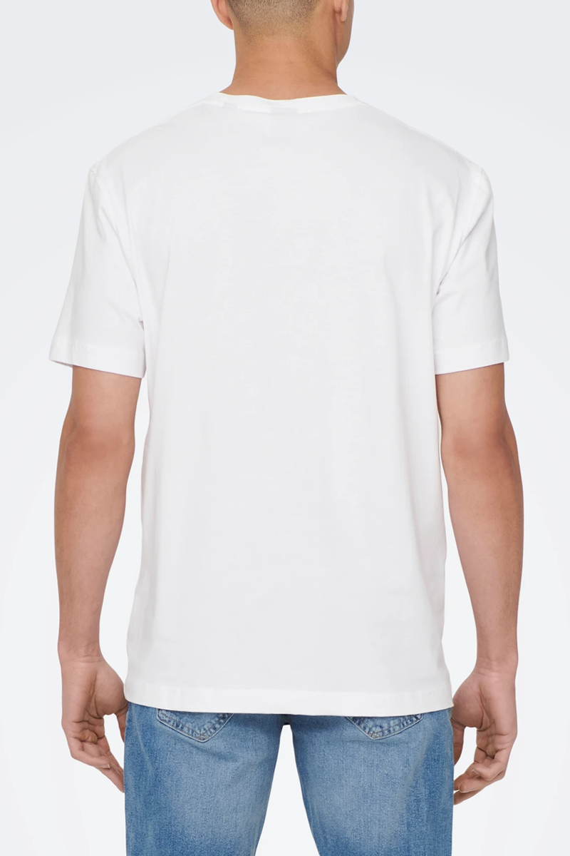 Men's Only & Sons Max SS Stitch Tee in White