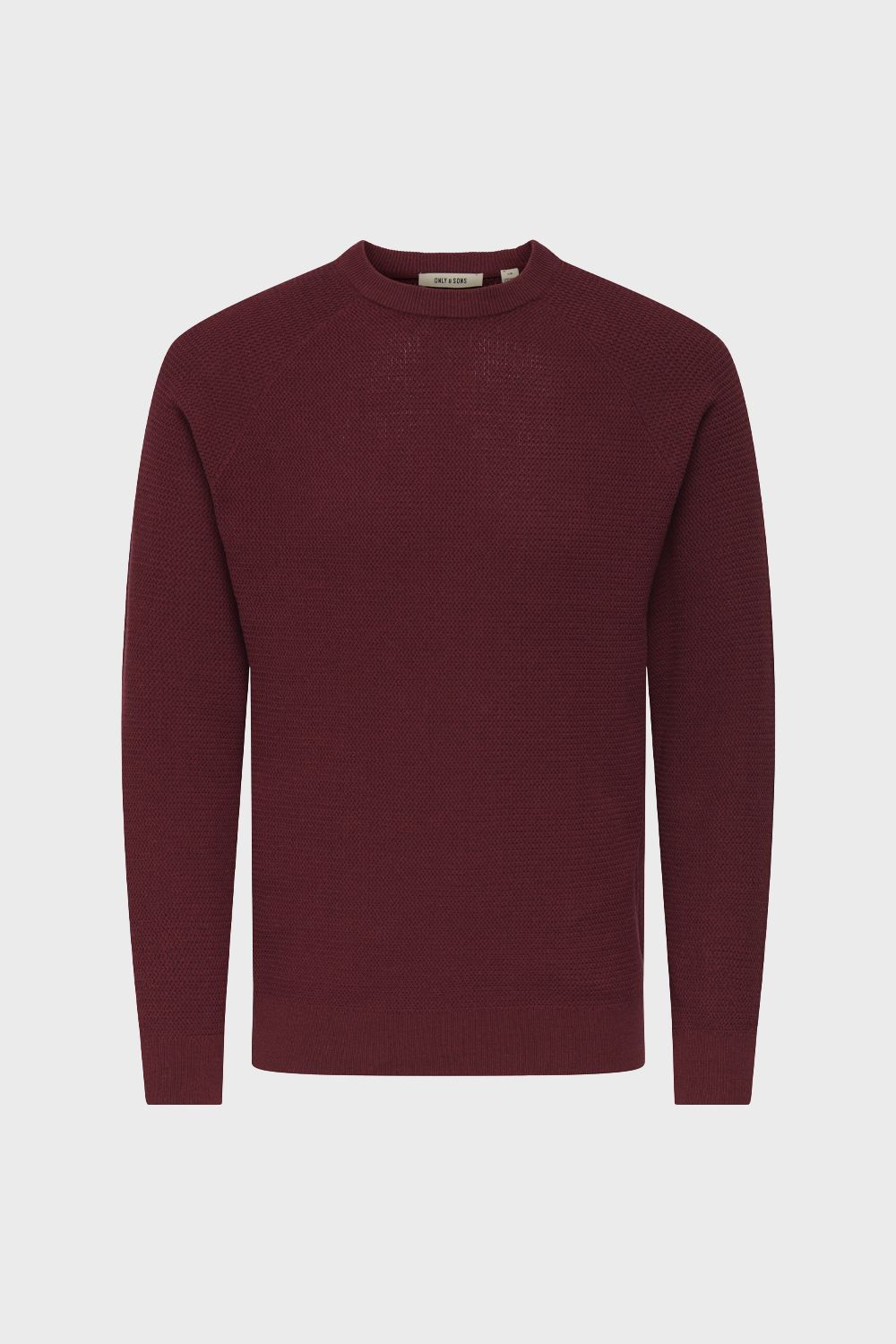 Men's Only & Sons Shay LS Knit Crew in Cabernet