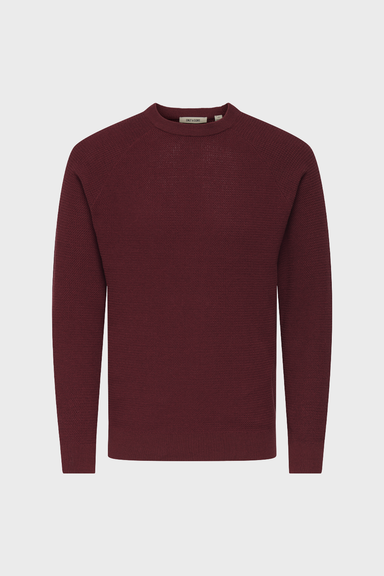 Men's Only & Sons Shay LS Knit Crew in Cabernet