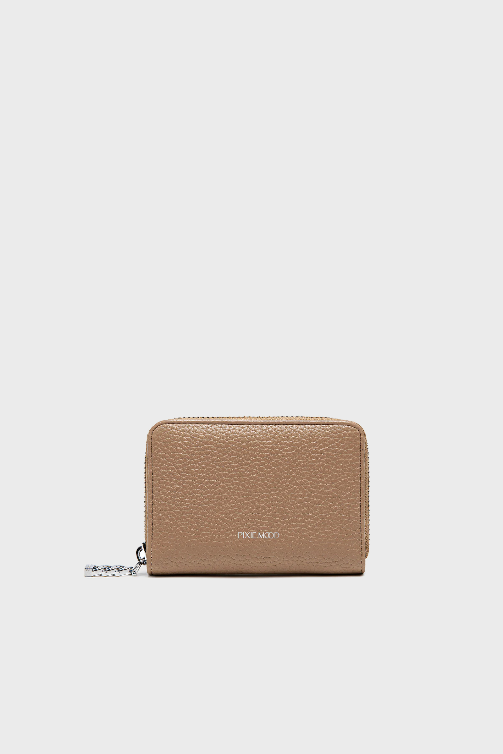 Pixie Mood Kimi Card Wallet in Latte Pebbled