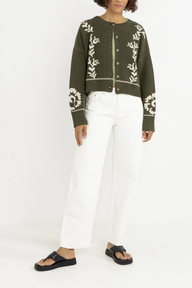 Women's Rhythm Antique Floral Crop Cardigan