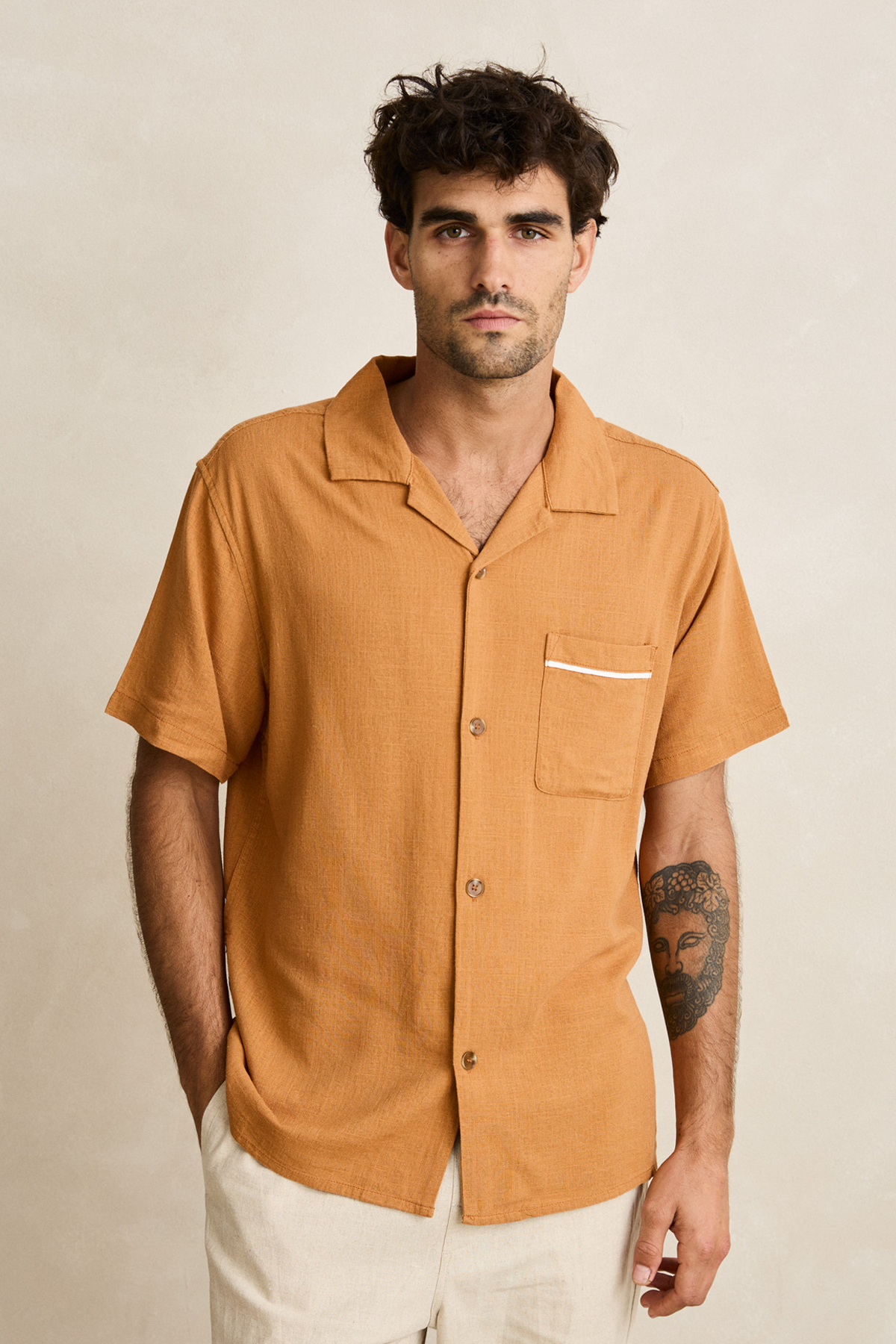 Men's Rhythm Daytona S/S Shirt in Clay