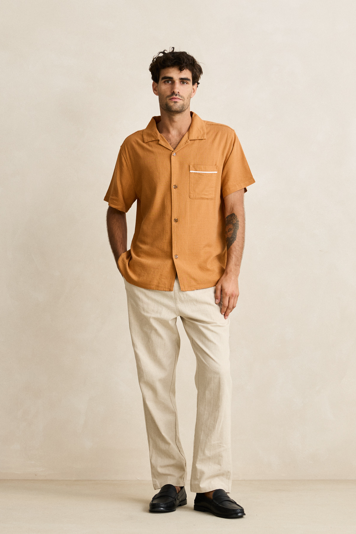Men's Rhythm Daytona S/S Shirt in Clay