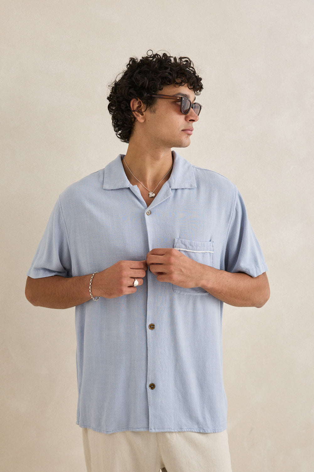 Men's Rhythm Daytona S/S Shirt in Sky